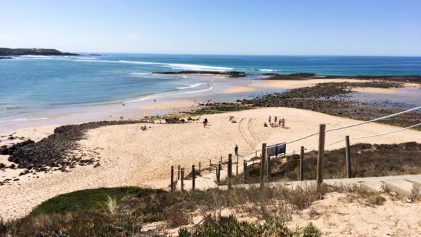 Odmira Portugalia Około Września 2017 Vila Nova Milfontes Plaża Popularne — Wideo stockowe