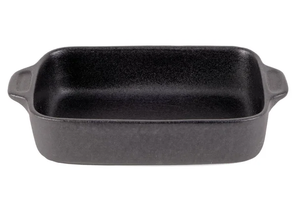 Черный Прямоугольный Котел Плиты Изолированный Белом Фоне — стоковое фото