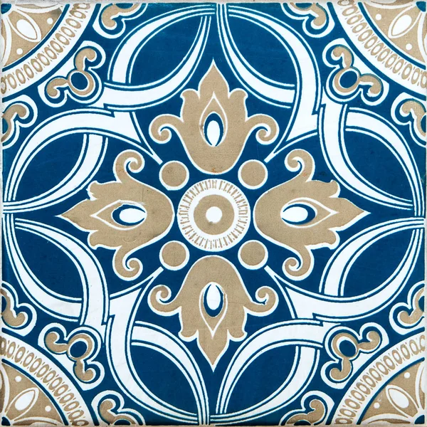 Traditional Spanish Ceramic Tiles Yellow White Blue — Stock Photo, Image