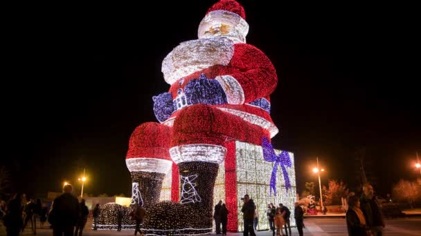 Agueda Πορτογαλία Circa Δεκεμβρίου 2018 Κόσμους Μεγαλύτερο Santa Claus Ύψος — Αρχείο Βίντεο