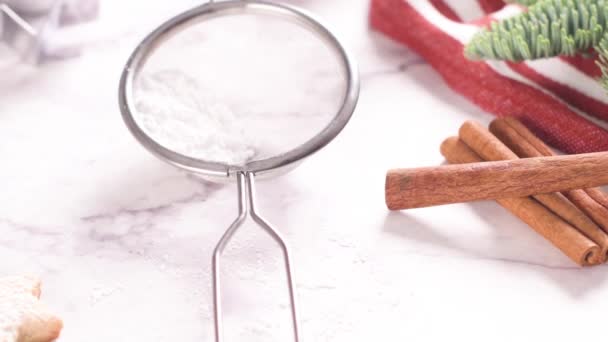 Galletas Caseras Navidad Con Relleno Mermelada Frutas Azúcar Helada — Vídeo de stock