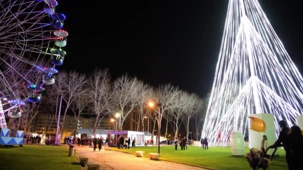 Aveiro Portugal Circa Décembre 2018 Jardin Fonte Nova Avec Marché — Video