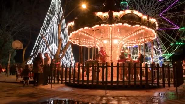 Aveiro Portugal Circa Décembre 2018 Jardin Fonte Nova Avec Marché — Video