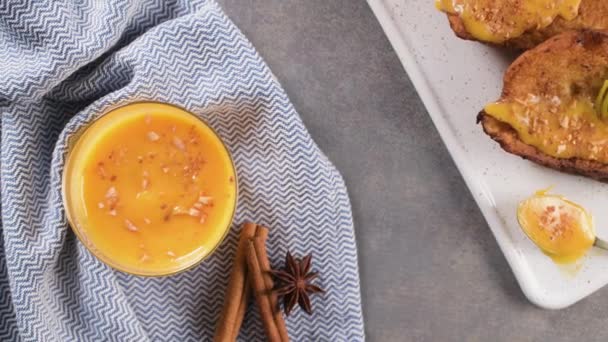 Tradicional Navidad Rabanadas Torrijas Españolas Encimera Cocina — Vídeos de Stock