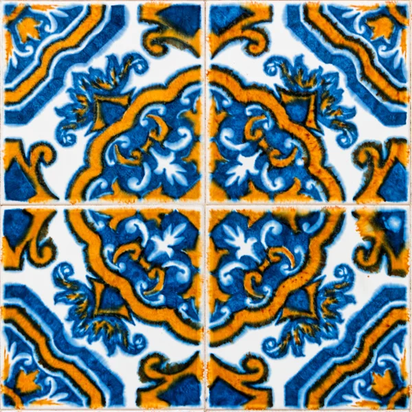 Старий Типовий Португальської Плитки Називається Azulejos Взяті Зовнішніх Стін Старого — стокове фото