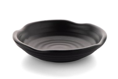 Boş siyah plaka, üzerinde beyaz izole Üstten Görünüm.