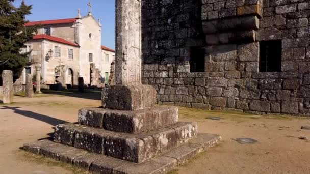 Barcelos Portugal Circa Jauary 2019 Utsikt Ruinene Paco Dos Condes – stockvideo