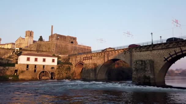 Barcelos Portugal Circa Jauary 2019 Vista Cidade Barcelos Com Rio — Vídeo de Stock