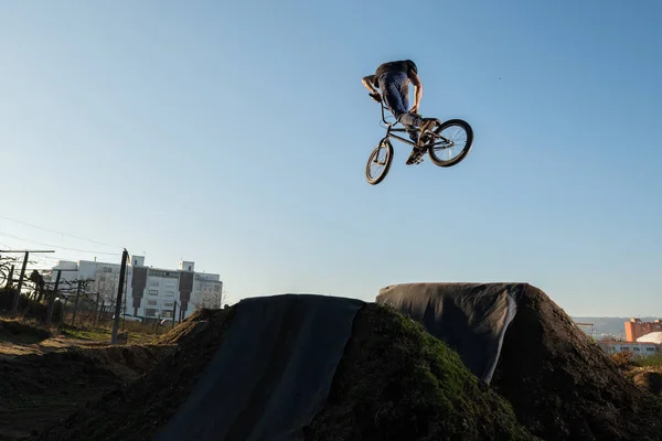 Bmx Bike Jump Dirt Trail Dirt Track — Stock Photo, Image