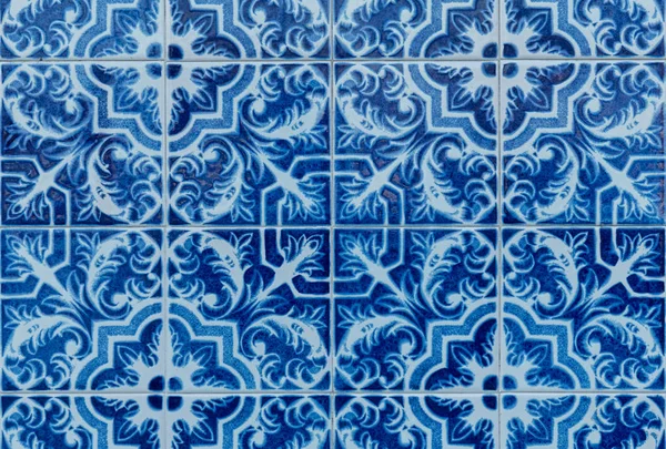 Closeup Detail Old Portuguese Glazed Tiles — Stock Photo, Image