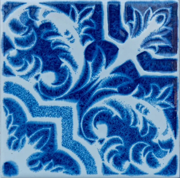 Closeup Detail Old Portuguese Glazed Tiles — Stock Photo, Image