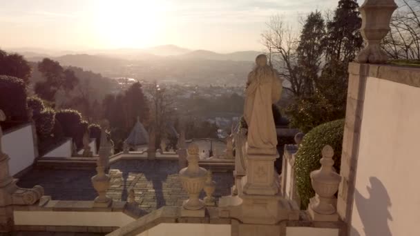 Braga Portugal Circa Februari 2019 Heiligdom Van Bom Jesus Monte — Stockvideo