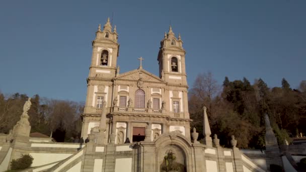 Braga Portugal Circa Februari 2019 Heiligdom Van Bom Jesus Monte — Stockvideo