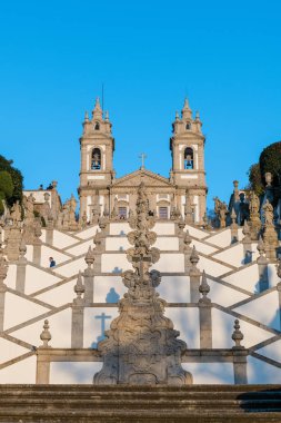 Braga, Portekiz - Şubat 2019 yaklaşık: Kutsal Bom Jesus Monte (olarak da bilinen kutsal, Bom Jesus de Braga) yer alır Tenoes bucak, şehir, ilçe ve İlçe Braga, Portekiz.