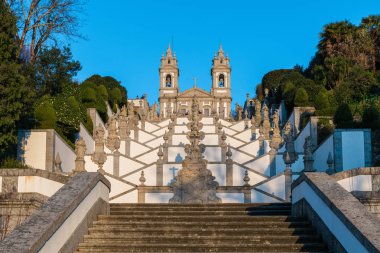 Braga, Portekiz - Şubat 2019 yaklaşık: Kutsal Bom Jesus Monte (olarak da bilinen kutsal, Bom Jesus de Braga) yer alır Tenoes bucak, şehir, ilçe ve İlçe Braga, Portekiz.