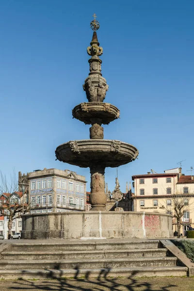 Braga Portugal Circa Helmikuu 2019 Campo Das Hortasin Suihkulähde Bragassa — kuvapankkivalokuva