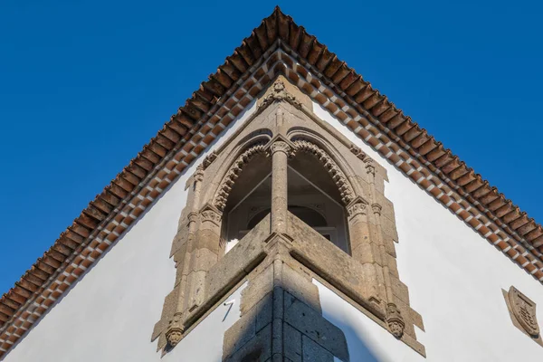 Braga Portugal Fevereiro Circa 2019 Janela Estilo Manuelino Casa Coimbras — Fotografia de Stock