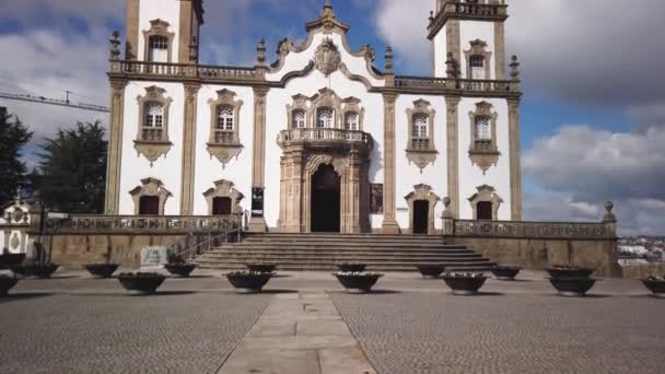 Viseu Portugal Circa Februari 2019 Uitzicht Hoofdingang Misericordia Kerk Viseu — Stockvideo