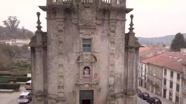 Santiago Compostela Spanje Circa Februari 2019 Weergave Van Iglesia San — Stockvideo