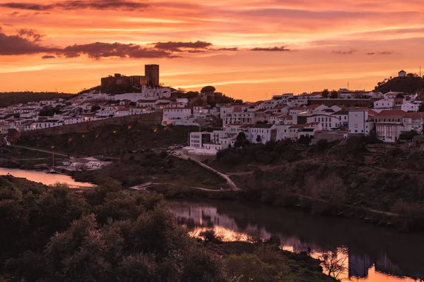 Sunset Mertola Village Portugal Its Castle Village South Portugal Region — Stock Photo, Image