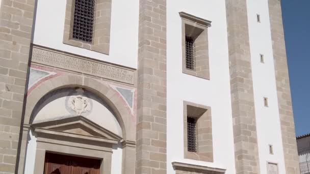 Santo Antao Kostel Náměstí Giraldo Evora Portugalsko — Stock video