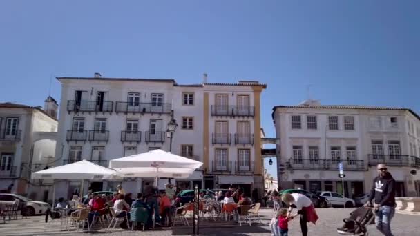 Evora Portugal März 2019 Santo Fantao Kirche Und Fonte Henriquina — Stockvideo