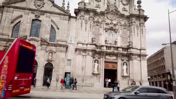 Porto Portogallo Circa Marzo 2019 Chiese Carmo Carmelitas Sembrano Chiesa — Video Stock