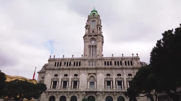 Stadhuis Van Porto Portugal — Stockvideo