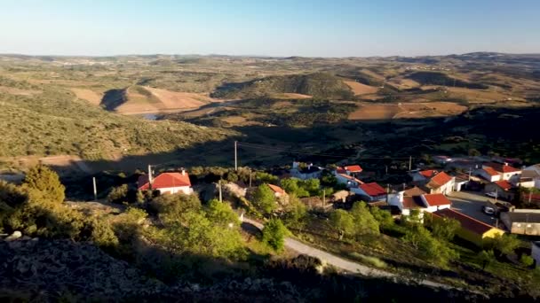 Blick Von Der Burg Numao Rat Der Vila Nova Foz — Stockvideo