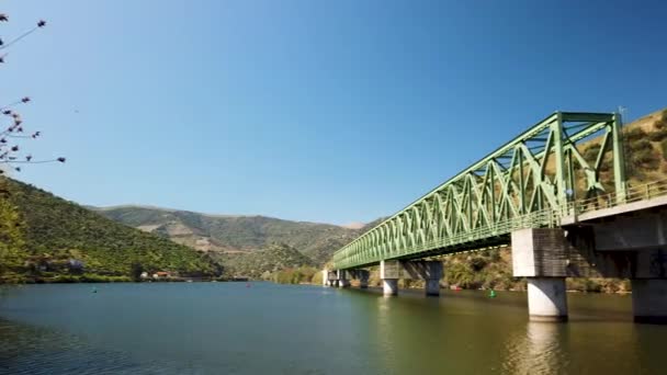 Douro Valley View Ferradosa Bridge Sao Xisto Located Vale Figueira — Stock Video
