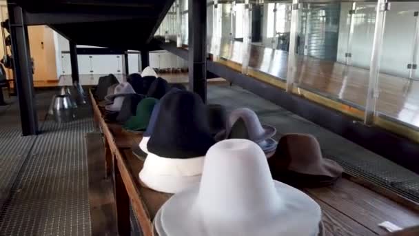 Sao Joao Madeira Portugal May 2019 Manufacturing Head Wear Processes — Stock Video