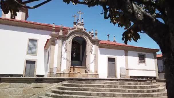 Vew Provinční Církev Historickém Centru Obce Arcos Valdevez — Stock video