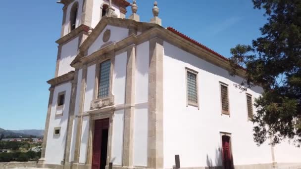 Vew Der Pfarrkirche Historischen Zentrum Des Dorfes Arcos Valdevez — Stockvideo