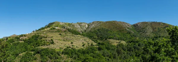 Viewpoit van de terrassen van Sistelo Stockfoto