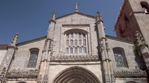 Detalles Fachada Principal Catedral Lamego Portugal — Vídeos de Stock