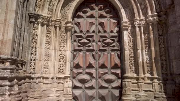 ラメゴ大聖堂のメインファサードの詳細 ポルトガル — ストック動画