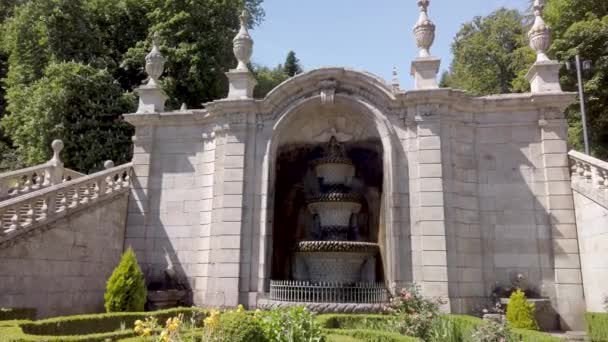 Widok Schody Sanktuarium Matki Bożej Remedios Lamego Portugalia — Wideo stockowe