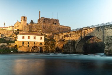 Bridge and old town of Barcelos clipart