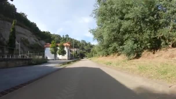 Synvinkel Skott Cykling Amarante Cycling Trail Portugal Har Vidsträckt Utsikt — Stockvideo