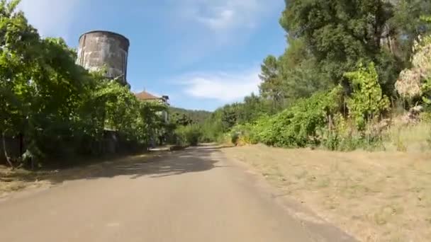 Synvinkel Skott Cykling Amarante Cycling Trail Portugal Har Vidsträckt Utsikt — Stockvideo