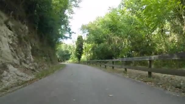 Punto Vista Plano Montar Bicicleta Amarante Cycling Trail Portugal Cuenta — Vídeo de stock