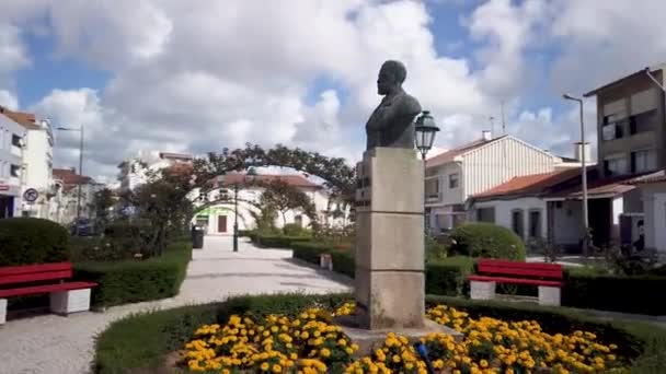Ovar Portugal Circa August 2020 Jardim Dos Campos Ház Előtt — Stock videók