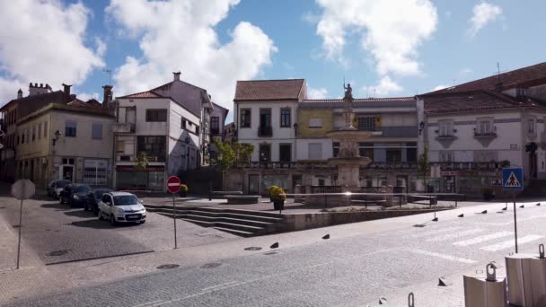 Ovar Portugal Circa Agosto 2020 Praça Chafariz Neptuno Dos Monumentos — Vídeo de Stock