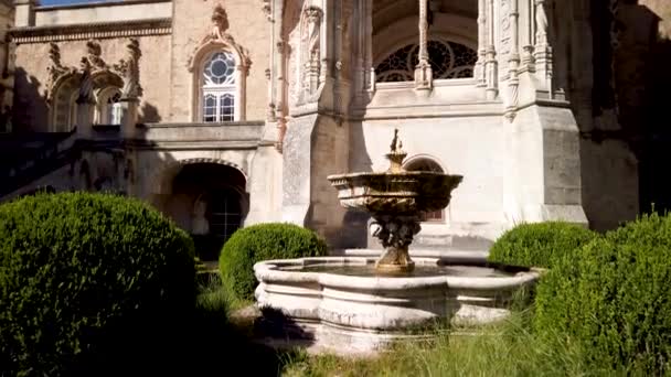 Luso Portugal Circa Agosto 2020 Vista Palacio Bucaco Con Jardín — Vídeo de stock