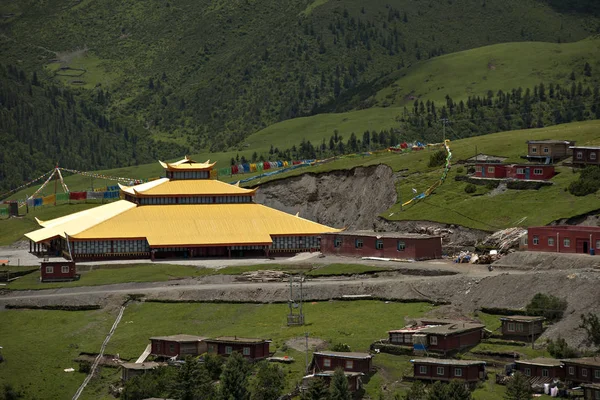 Temple Tibetan Buddhism Color Gold Top Mountain — Stock Photo, Image