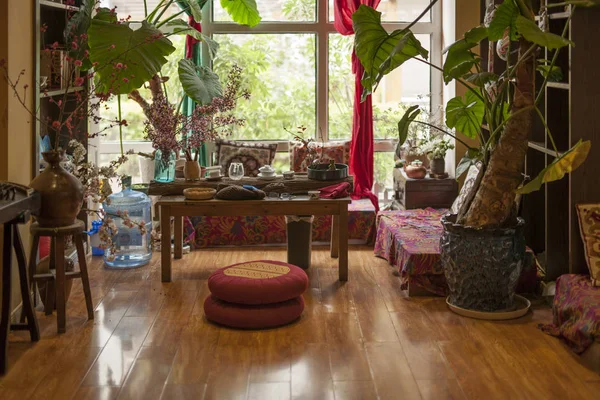 中国の茶室は家具と装飾 — ストック写真