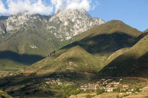 Terrace Fields Village Houses Mountain — Stock Photo, Image