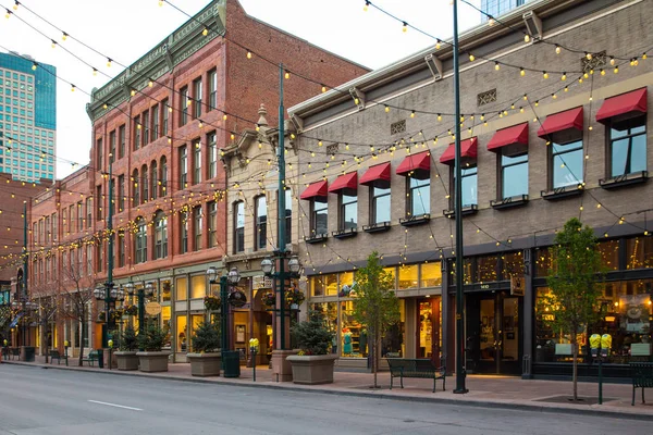 Denver Colorado Mei 2018 Street Scene Langs Historische Larimer Plein — Stockfoto