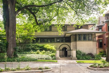 Oak Park, Illinois - 25 Haziran 2018: Sokak görünümü Frank Thomas ünlü mimar Frank Lloyd Wright tarafından tasarlanmış ev. 