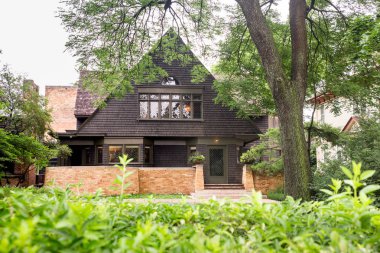 Oak Park, Illinois - 23 Haziran 2018: Ev görünümünü ve studio etkili Mimar Frank Lloyd Wright dışından görüldüğü gibi. 